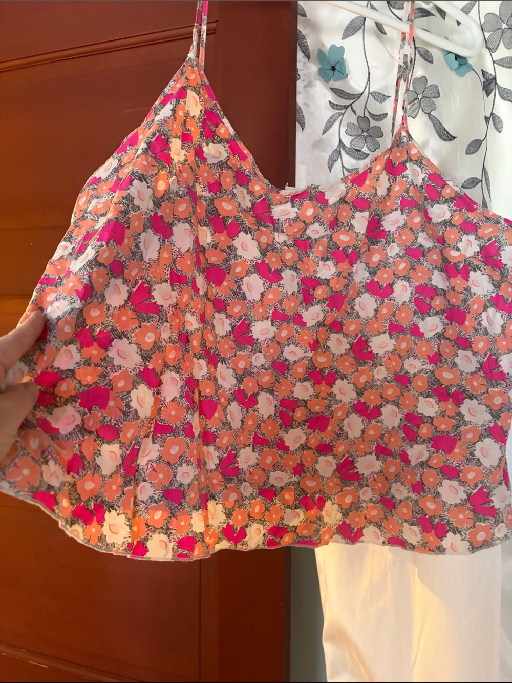 Old Navy Pink & Orange Floral Spaghetti-Strap Cami